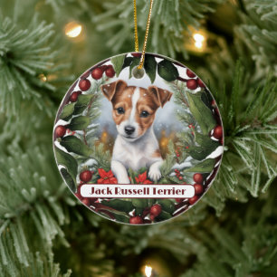 Décoration En Céramique Joyeux Jack Russel, Personnaliser Noël
