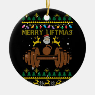 Décoration En Céramique Joyeux Liftmas Fitness Poids Bodybuilder