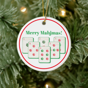 Décoration En Céramique Joyeux Mahjmas Mahjong Carreaux de Bonbons 