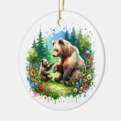 Décoration En Céramique Joyeux Noël à l'ours (Gauche)