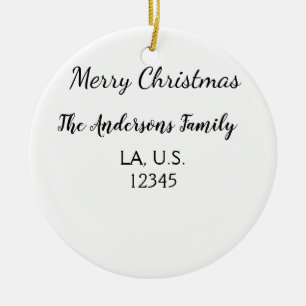Décoration En Céramique Joyeux Noël ajoutez le nom de la famille adresse n