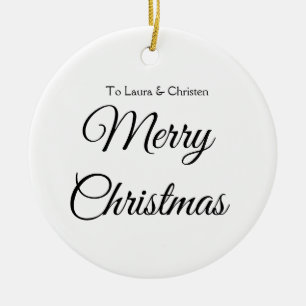 Décoration En Céramique Joyeux Noël ajoutez nom texte cadeau personnalisé