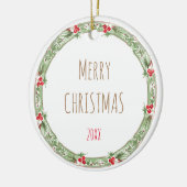 Décoration En Céramique Joyeux Noël Année Nom de la couronne annuelle (Gauche)