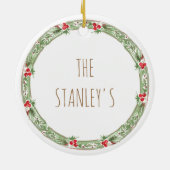 Décoration En Céramique Joyeux Noël Année Nom de la couronne annuelle (Dos)