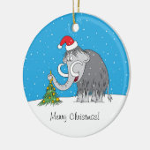 Décoration En Céramique Joyeux Noël Arbre mignon Mammoth Santa Hat (Gauche)