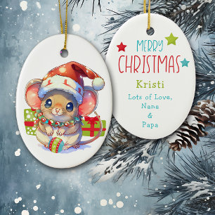 Décoration En Céramique Joyeux Noël aux enfants de souris