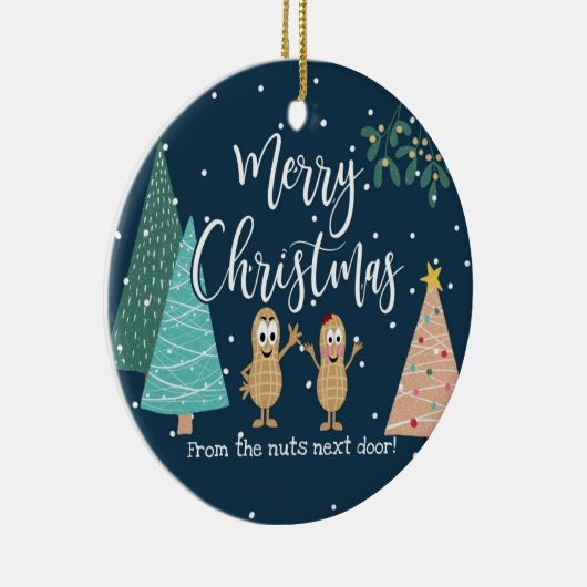 Décoration En Céramique Joyeux Noël aux noix à côté ! (Droite)