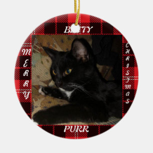 Décoration En Céramique Joyeux Noël Betty l'ornement de chat