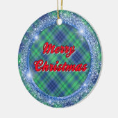 Décoration En Céramique Joyeux Noël bleu Plaid Faux Parties scintillant Ca (Gauche)