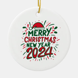 Décoration En Céramique Joyeux Noël Bonne année 2024