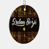 Décoration En Céramique Joyeux Noël bosnien, Sretan Božić rustique (Droite)