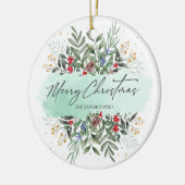 Décoration En Céramique Joyeux Noël Botanique Floral (Gauche)