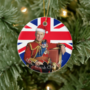 Décoration En Céramique Joyeux Noël britannique roi Charles III
