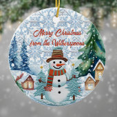 Décoration En Céramique Joyeux Noël Charming Snowman Village Monogramme