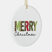 Décoration En Céramique "Joyeux Noël" Couleur moderne bloquée Leopard (Droite)