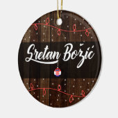 Décoration En Céramique Joyeux Noël croate, Sretan Božić rustique (Gauche)
