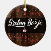 Décoration En Céramique Joyeux Noël croate, Sretan Božić rustique (Dos)