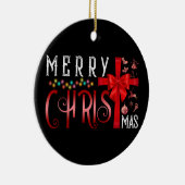 Décoration En Céramique Joyeux Noël Croix chrétienne Religieux (Droite)