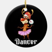 Décoration En Céramique Joyeux Noël Danser Reindeer Jote Deer Dancer (Dos)