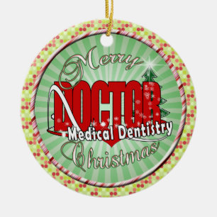 DÉCORATION EN CÉRAMIQUE JOYEUX NOËL DE DOCTEUR MEDICAL DENTISTRY