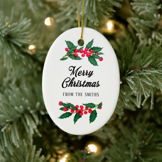 Décoration En Céramique Joyeux Noël De La Famille (Arbre)