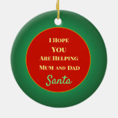 Décoration En Céramique "Joyeux Noël de Père Noël" (Dos)