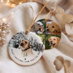Décoration En Céramique Joyeux Noël de votre bébé à fourrure 5 Photo Chien
