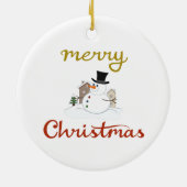 Décoration En Céramique Joyeux Noël+Design Snowman (Dos)