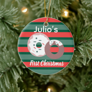 Décoration En Céramique Joyeux Noël Donuts d'abord