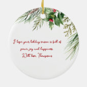 Décoration En Céramique Joyeux Noël encadré Hiver Voeux (Dos)