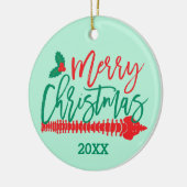 Décoration En Céramique Joyeux Noël épine Holly Chiropratique (Gauche)