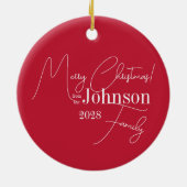 Décoration En Céramique Joyeux Noël Famille moderne Rouge (Dos)