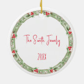 Décoration En Céramique Joyeux Noël Fête Nom de la couronne Année (Dos)
