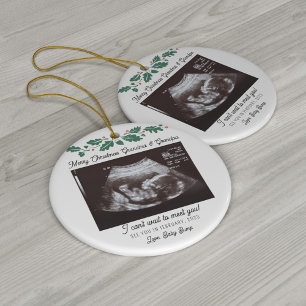Décoration En Céramique Joyeux Noël Grand-parents Grossesse Ultrasound