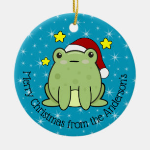 Décoration En Céramique Joyeux Noël Grenouille Personnalisé
