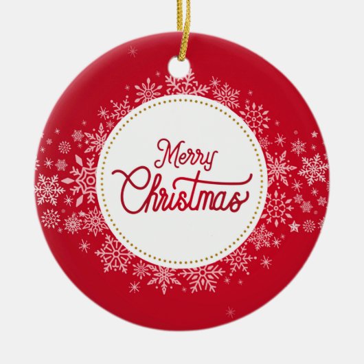 Décoration En Céramique Joyeux Noël hiver Festivals rouges (Devant)