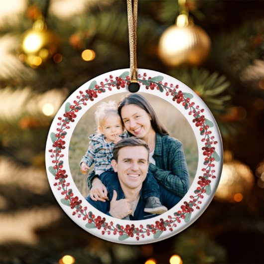 Décoration En Céramique Joyeux Noël Holly Photo botanique