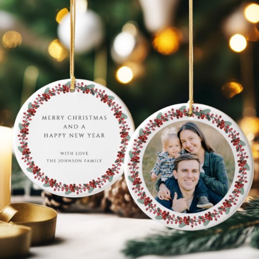 Décoration En Céramique Joyeux Noël Holly Photo botanique