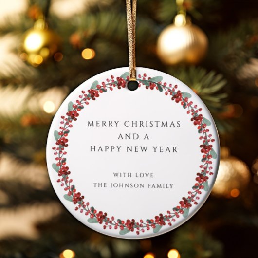 Décoration En Céramique Joyeux Noël Holly Photo botanique