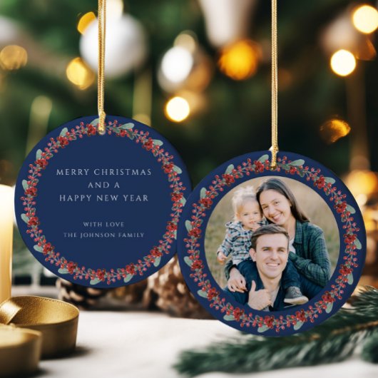 Décoration En Céramique Joyeux Noël Holly Photo botanique