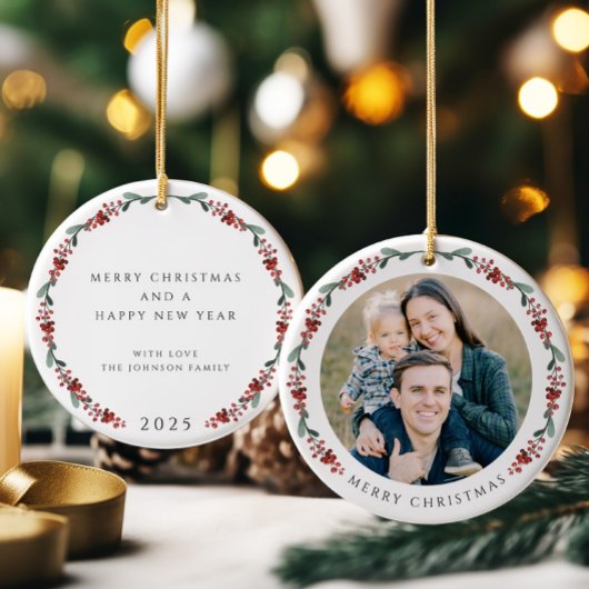 Décoration En Céramique Joyeux Noël Holly Photo botanique