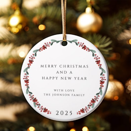 Décoration En Céramique Joyeux Noël Holly Photo botanique