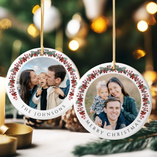 Décoration En Céramique Joyeux Noël Holly Photo botanique