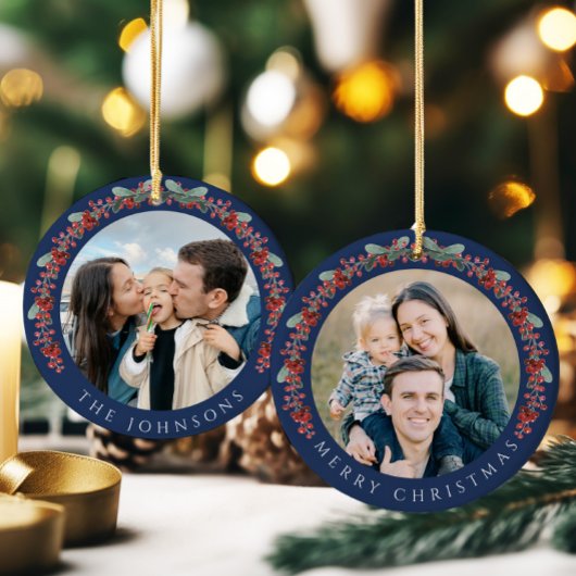 Décoration En Céramique Joyeux Noël Holly Photo botanique