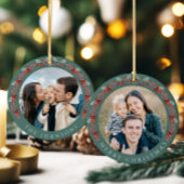 Décoration En Céramique Joyeux Noël Holly Photo botanique