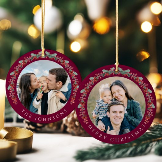 Décoration En Céramique Joyeux Noël Holly Photo botanique