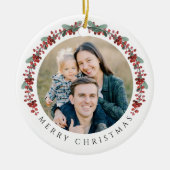 Décoration En Céramique Joyeux Noël Holly Photo botanique (Devant)