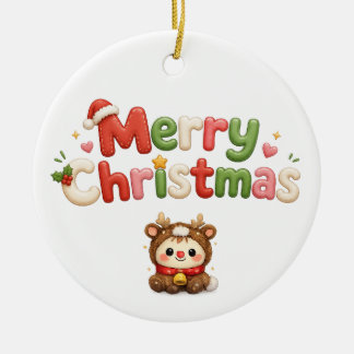 Décoration En Céramique Joyeux Noël Kawaii