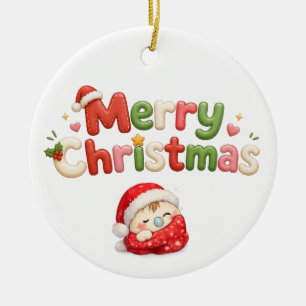 Décoration En Céramique Joyeux Noël Kawaii