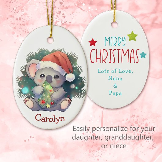 Décoration En Céramique Joyeux Noël Koala Ours Enfants Noël